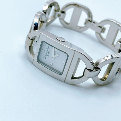 Christian Dior D78-108 Quartz Watch Wristwatch Logo Silver Women's Authentic