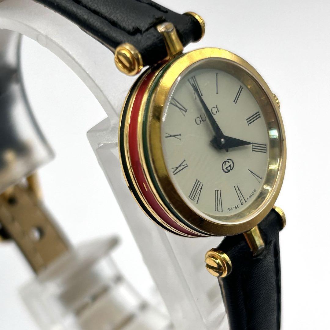 GUCCI Quartz Watch Wristwatch Gold White Beige Women's Authentic