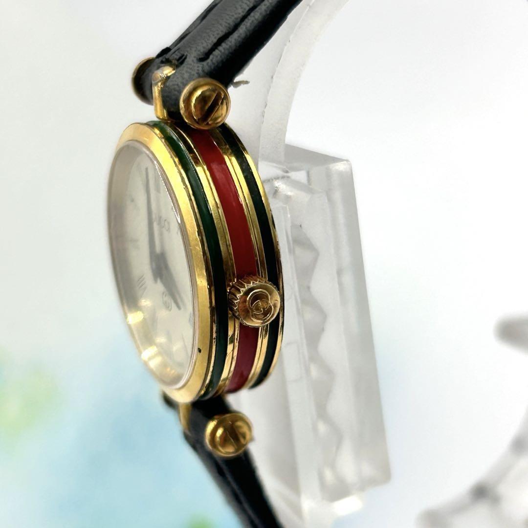 GUCCI Quartz Watch Wristwatch Gold White Beige Women's Authentic