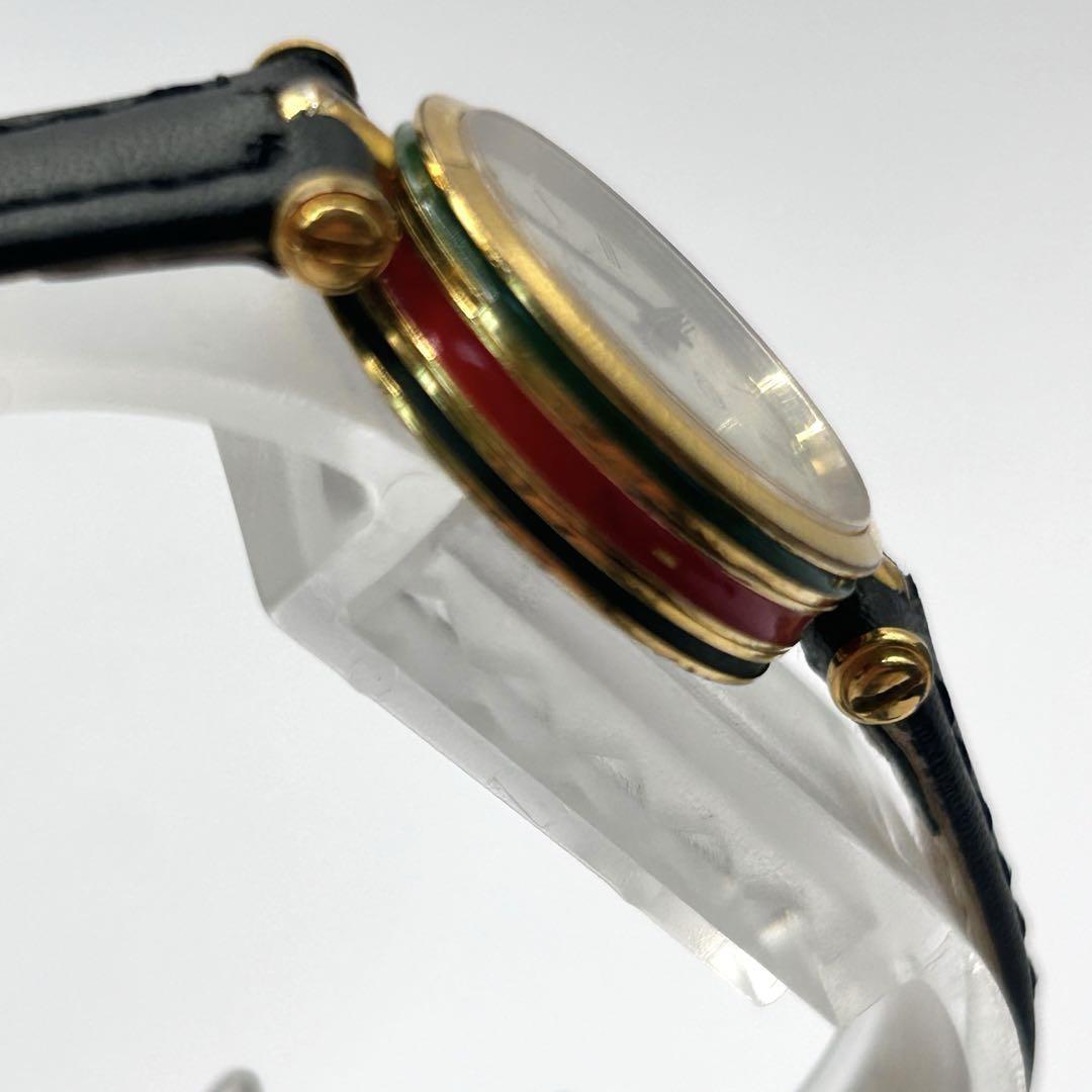 GUCCI Quartz Watch Wristwatch Gold White Beige Women's Authentic