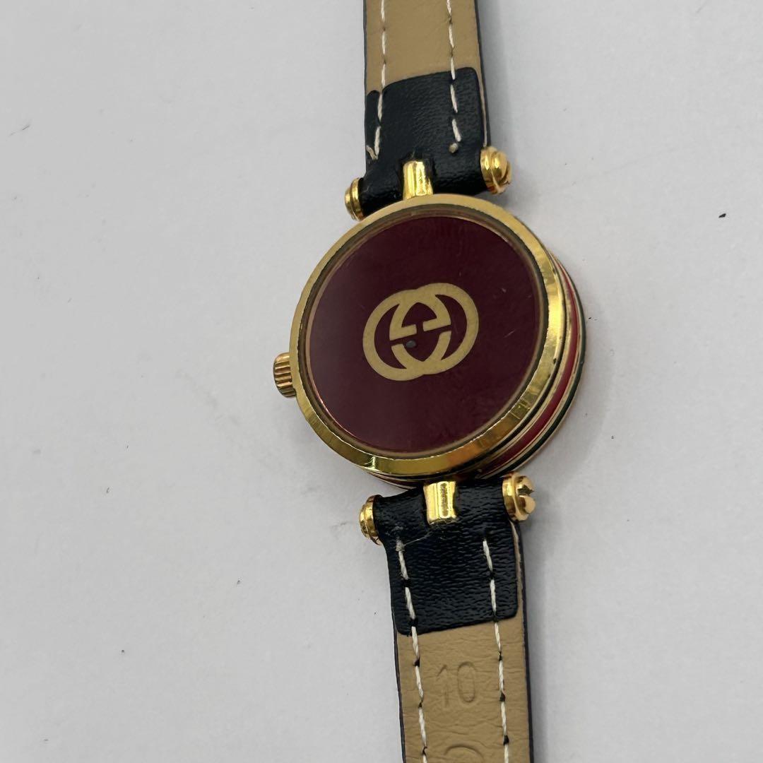 GUCCI Quartz Watch Wristwatch Gold White Beige Women's Authentic