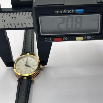 GUCCI Quartz Watch Wristwatch Gold White Beige Women's Authentic