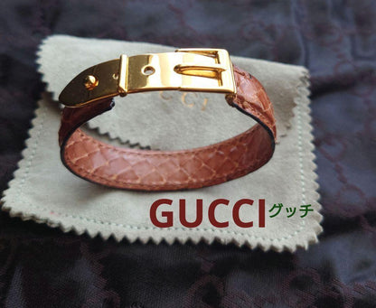 GUCCI Bracelet Bangle Light Brown Women Accessory Authentic