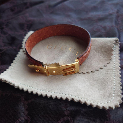 GUCCI Bracelet Bangle Light Brown Women Accessory Authentic