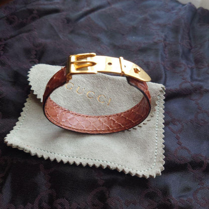 GUCCI Bracelet Bangle Light Brown Women Accessory Authentic