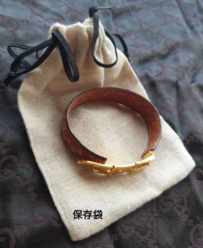 GUCCI Bracelet Bangle Light Brown Women Accessory Authentic