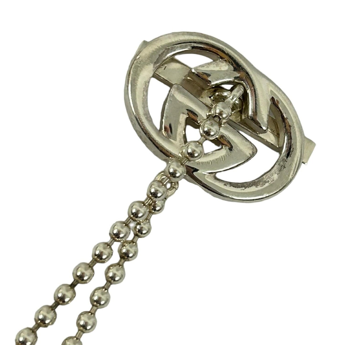 GUCCI Bracelet Bangle Interlocking G Silver 925 Unisex Accessory Authentic