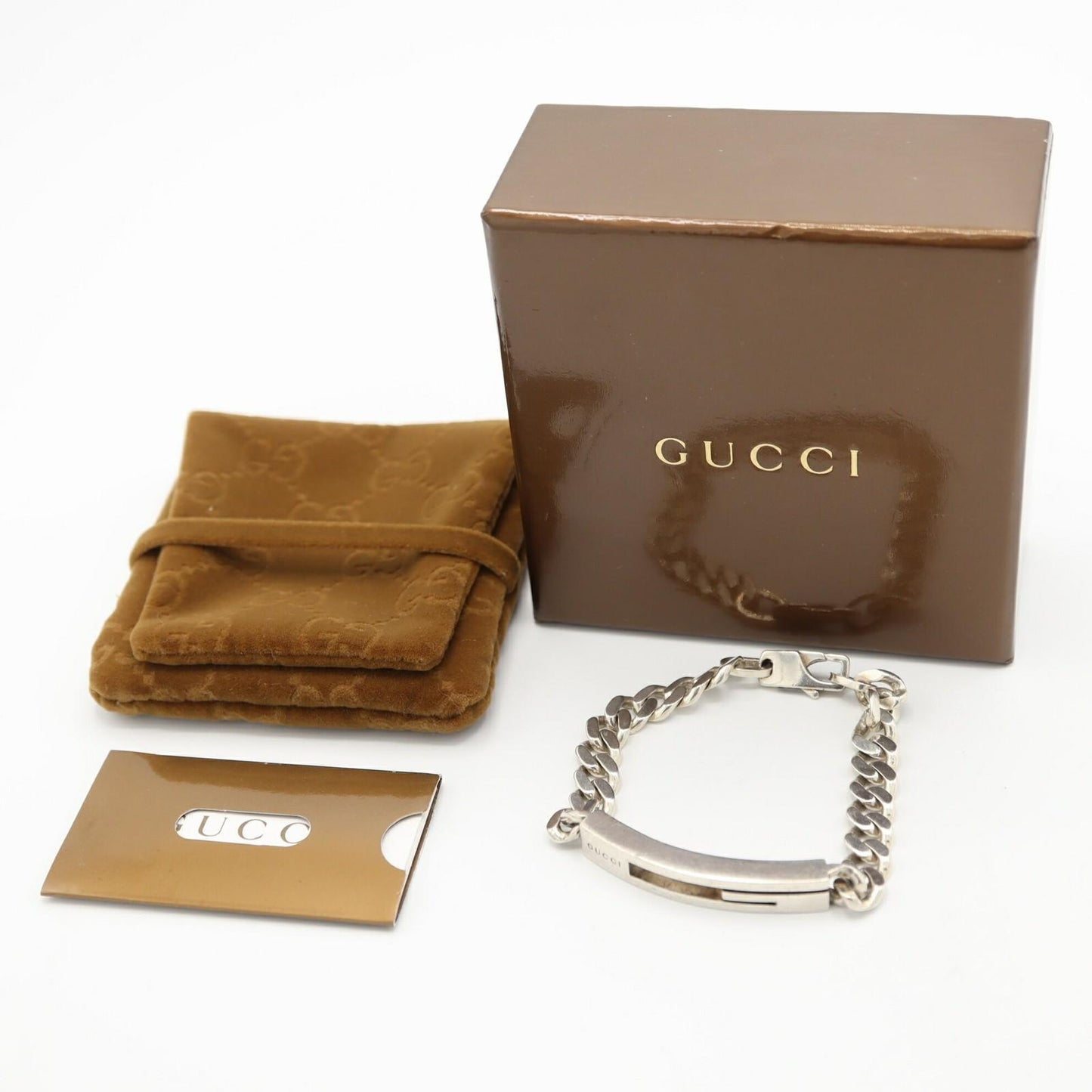 GUCCI Bracelet Bangle G Logo Silver 925 Women Accessory Authentic