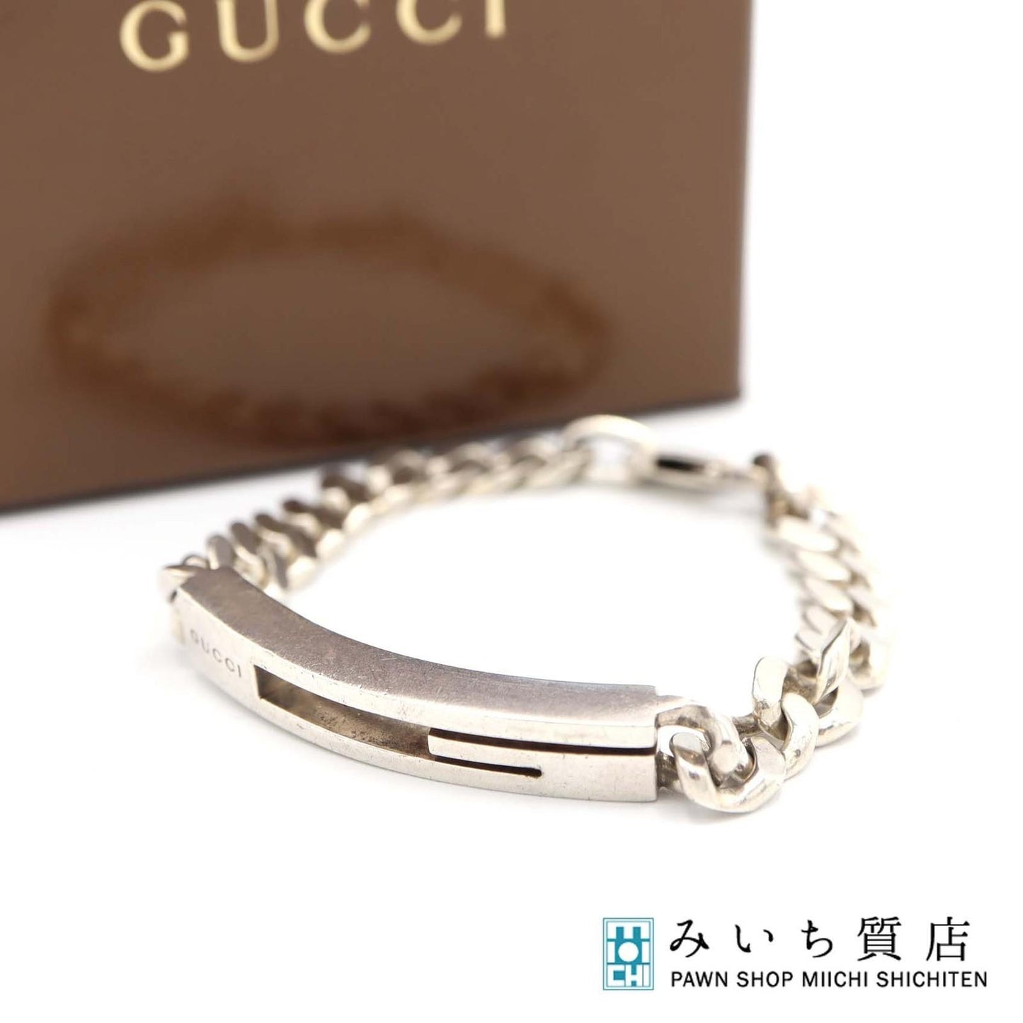 GUCCI Bracelet Bangle G Logo Silver 925 Women Accessory Authentic