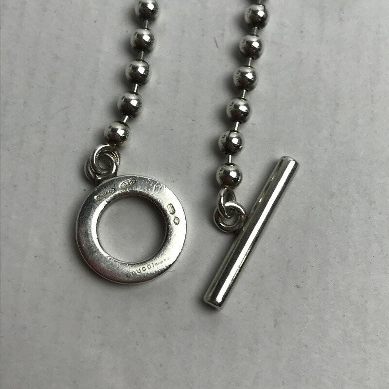 GUCCI Bracelet Bangle G Logo Silver 925 Unisex Accessory Authentic