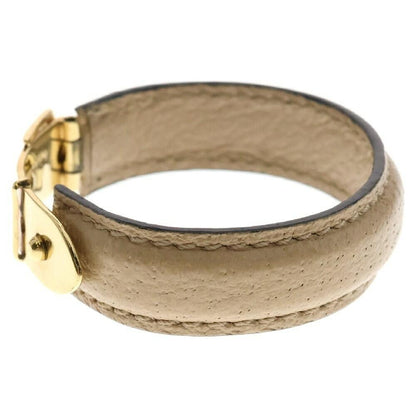 GUCCI Bracelet Bangle Leather Beige Women Accessory Authentic