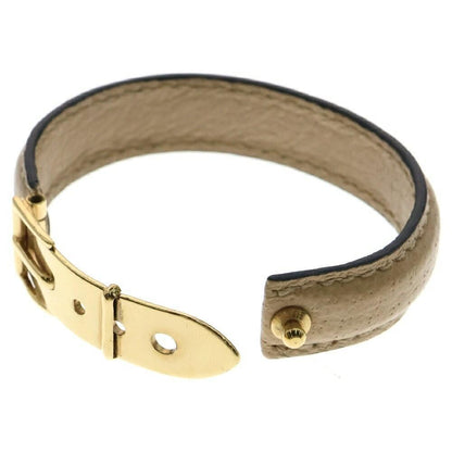GUCCI Bracelet Bangle Leather Beige Women Accessory Authentic