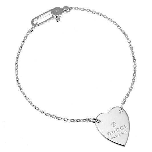 GUCCI Bracelet Bangle Heart Silver 925 Women Accessory Authentic