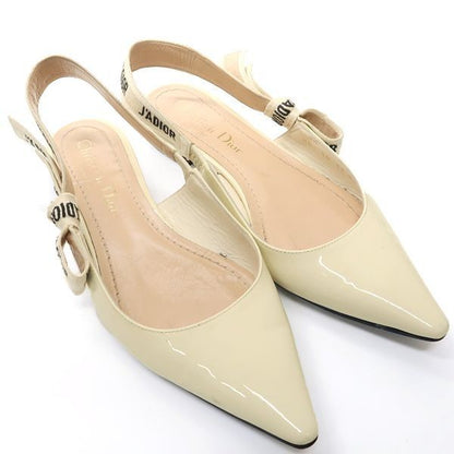 Christian Dior Flat Shoes J'ADIOR EU 34 US 4 Patent Leather White Authentic