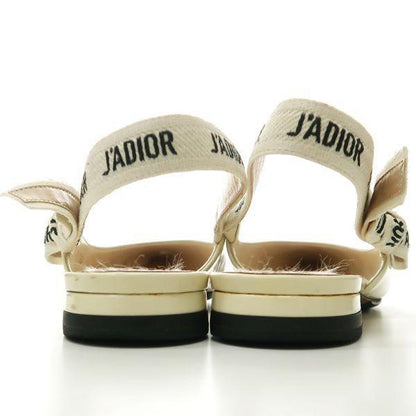 Christian Dior Flat Shoes J'ADIOR EU 34 US 4 Patent Leather White Authentic