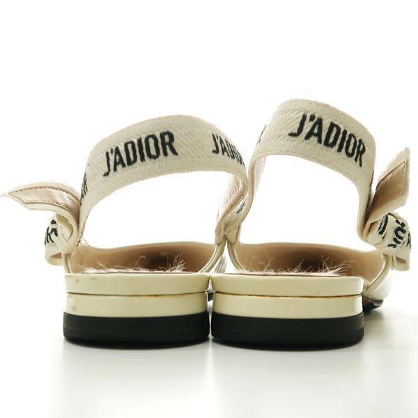 Christian Dior Flat Shoes J'ADIOR EU 34 US 4 Patent Leather White Authentic