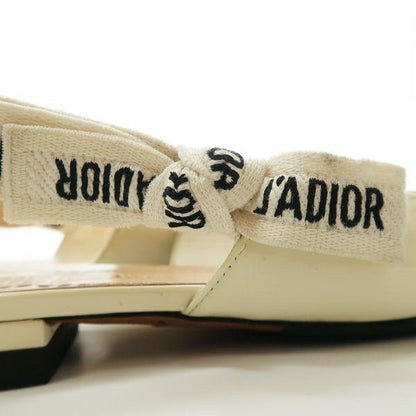 Christian Dior Flat Shoes J'ADIOR EU 34 US 4 Patent Leather White Authentic