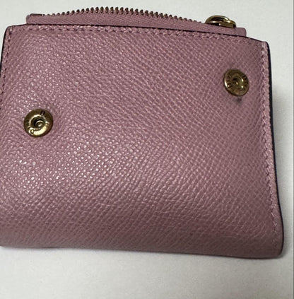 Christian Dior Tri-fold Wallet Compact Purse Saddle Pink Authentic