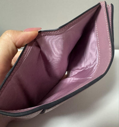 Christian Dior Tri-fold Wallet Compact Purse Saddle Pink Authentic