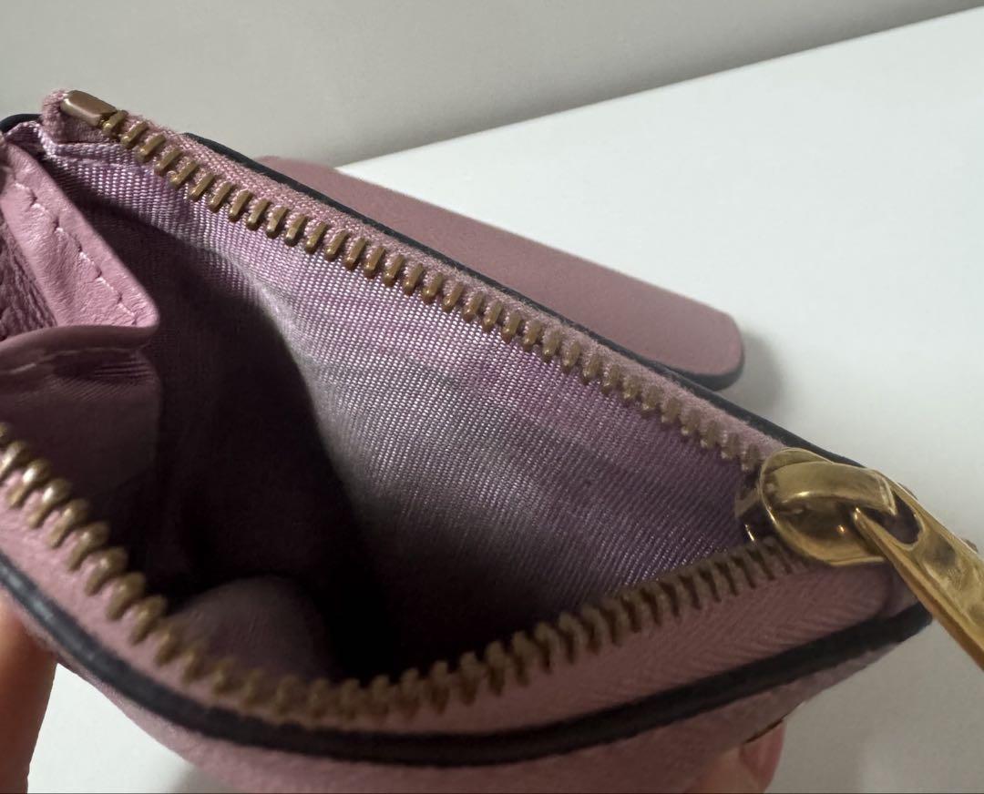 Christian Dior Tri-fold Wallet Compact Purse Saddle Pink Authentic