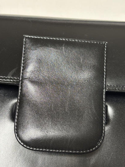 Saint Laurent Hand Shoulder Bag Tote Purse Leather Black Authentic