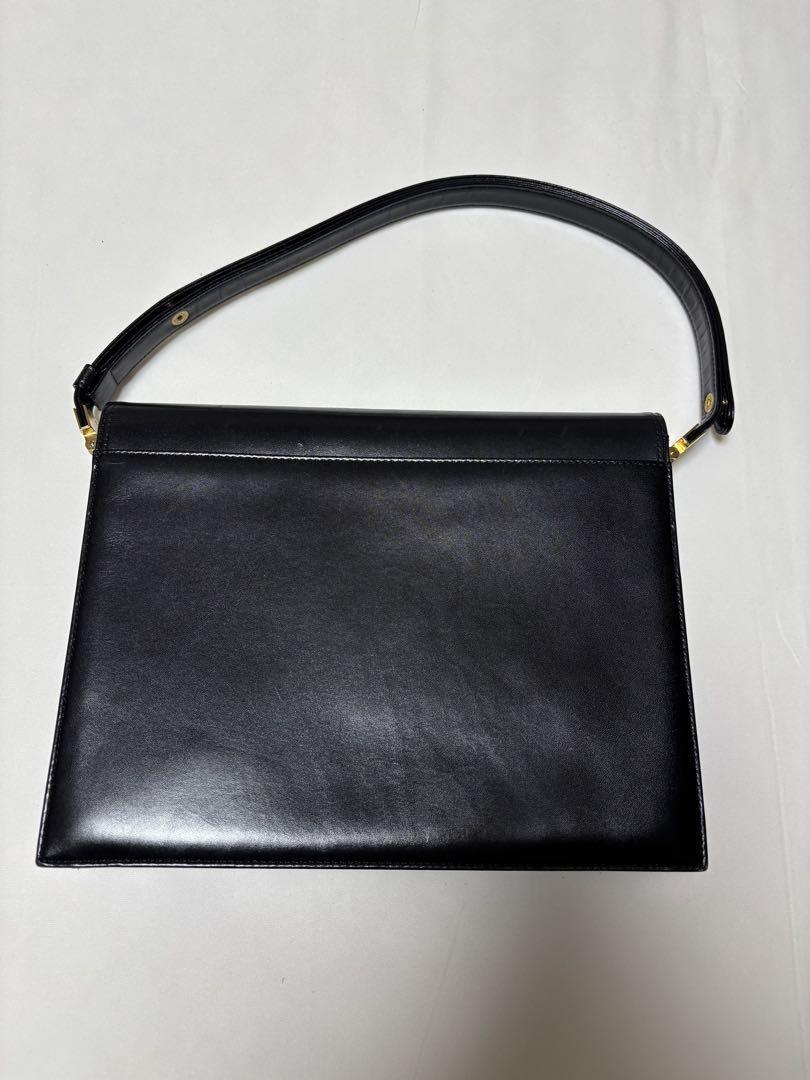 Saint Laurent Hand Shoulder Bag Tote Purse Leather Black Authentic
