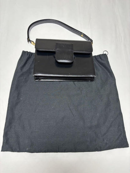 Saint Laurent Hand Shoulder Bag Tote Purse Leather Black Authentic