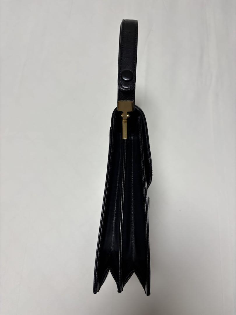 Saint Laurent Hand Shoulder Bag Tote Purse Leather Black Authentic