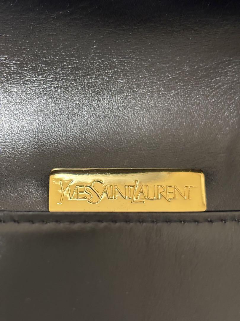 Saint Laurent Hand Shoulder Bag Tote Purse Leather Black Authentic