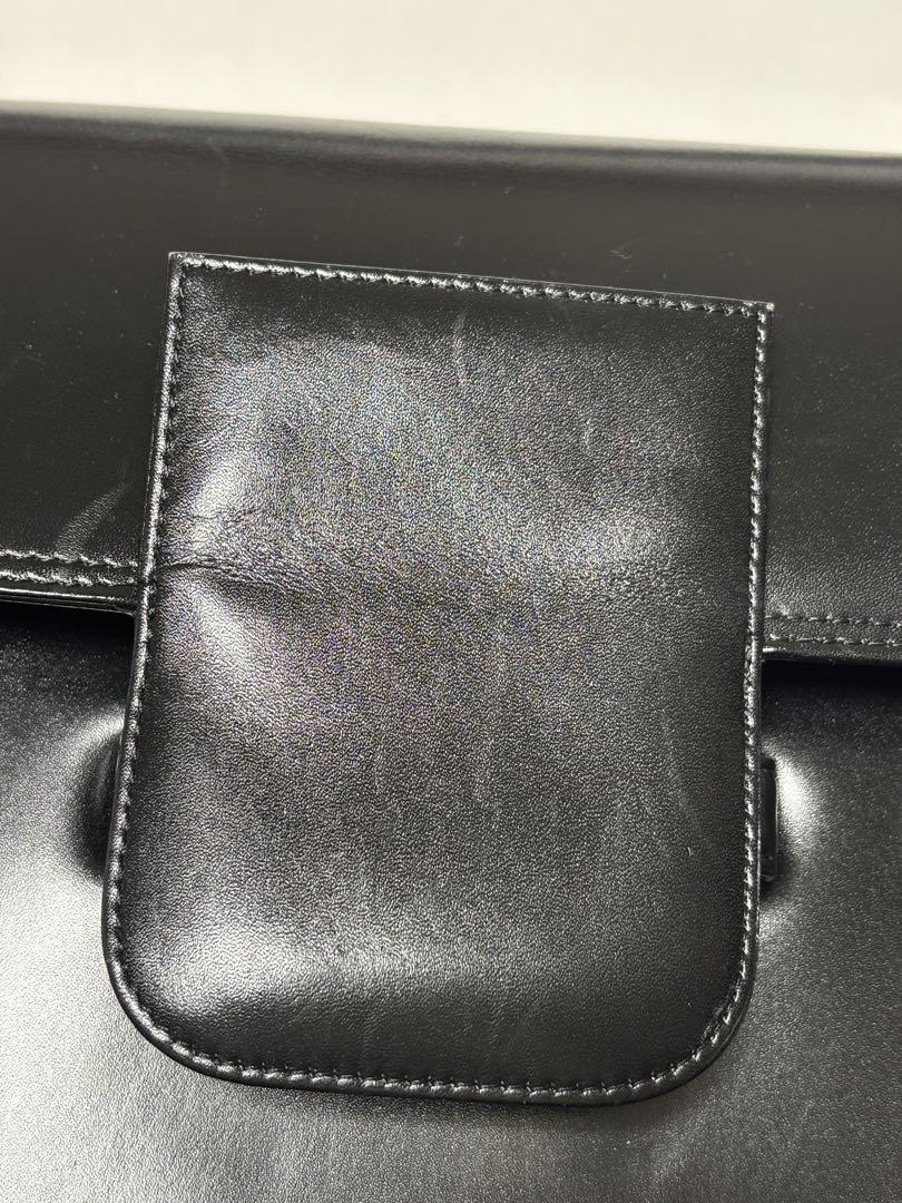 Saint Laurent Hand Shoulder Bag Tote Purse Leather Black Authentic