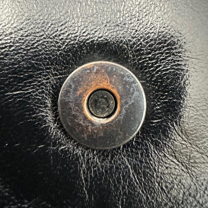 Saint Laurent Clutch Bag Second Bag V stitch Quilting Leather Black Authentic