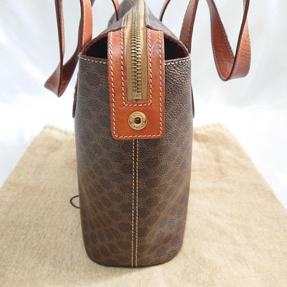 CELINE Macadam Purse Handbags tote bag shoulder bag Leather PVC Brown Beige Auth