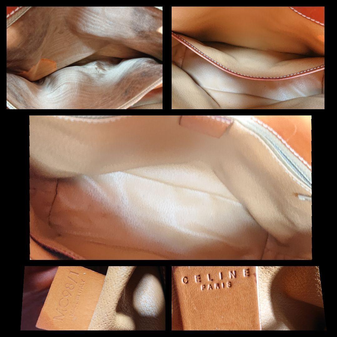 CELINE Macadam Purse Handbags tote bag shoulder bag Leather PVC Brown Beige Auth