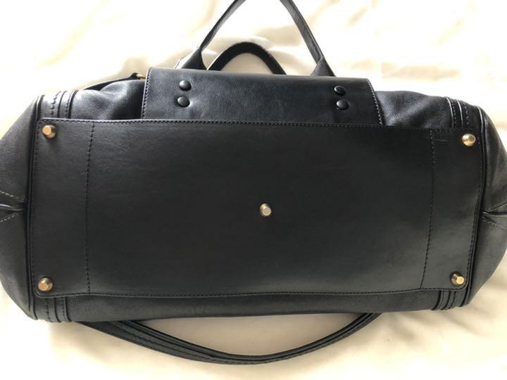 Chloe Hand Bag Tote Bag ALICE 2way Leather Black Authentic