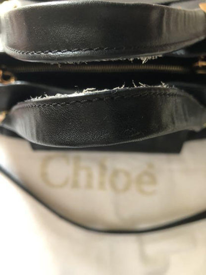 Chloe Hand Bag Tote Bag ALICE 2way Leather Black Authentic