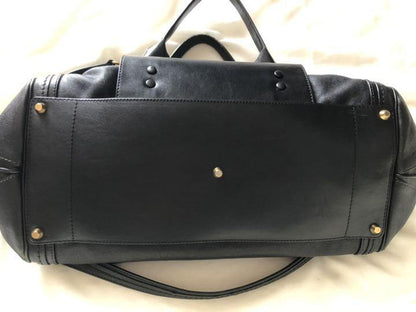 Chloe Hand Bag Tote Bag ALICE 2way Leather Black Authentic
