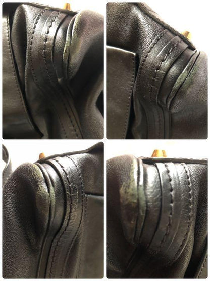 Chloe Hand Bag Tote Bag ALICE 2way Leather Black Authentic