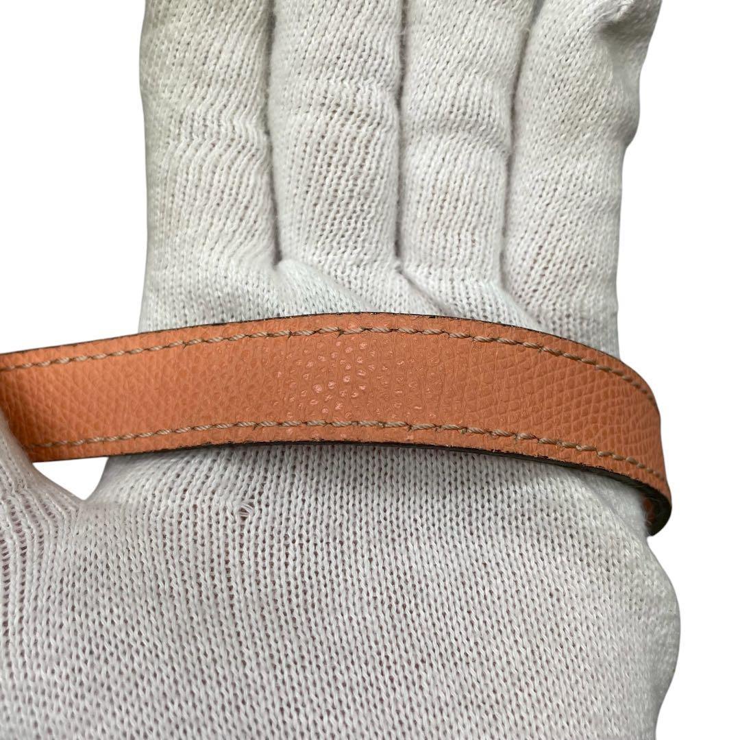 CELINE shoulder bag Purse Leather chain Orange Gold Women's Authentic Used