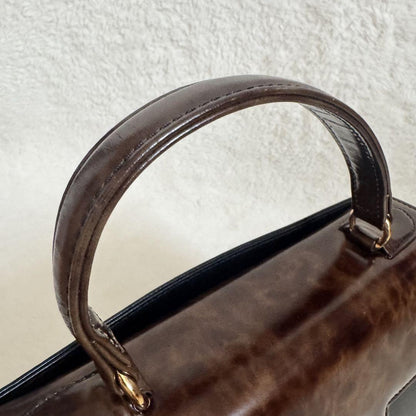 Valentino Garavani Hand Bag Tote Purse Leather Black Authentic