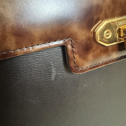 Valentino Garavani Hand Bag Tote Purse Leather Black Authentic