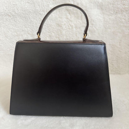 Valentino Garavani Hand Bag Tote Purse Leather Black Authentic