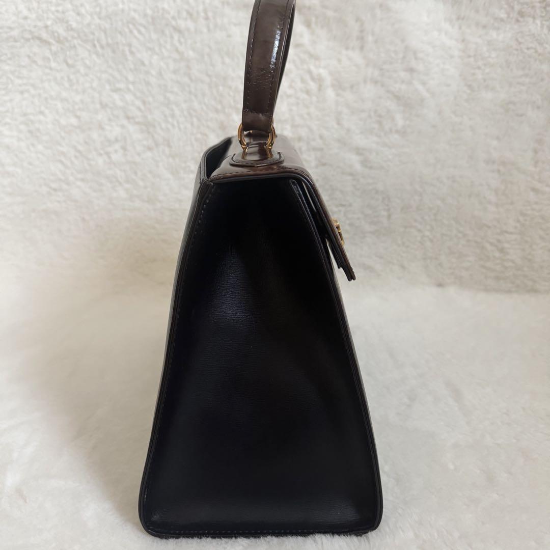 Valentino Garavani Hand Bag Tote Purse Leather Black Authentic