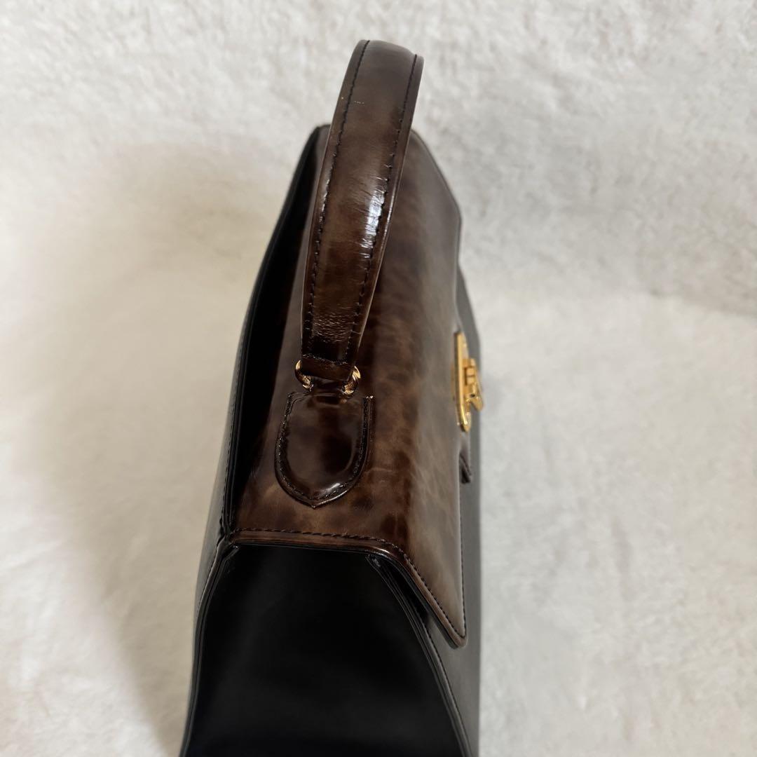 Valentino Garavani Hand Bag Tote Purse Leather Black Authentic