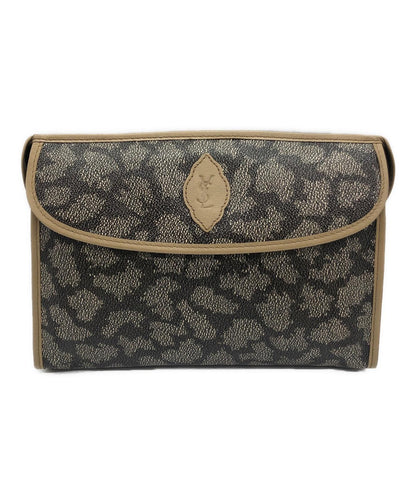 Saint Laurent Clutch Bag Second Bag YSL Cassandra PVC Beige Authentic