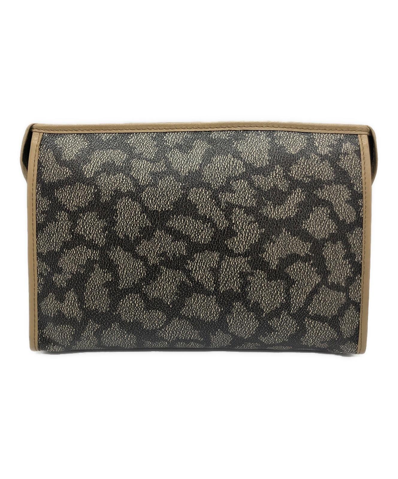 Saint Laurent Clutch Bag Second Bag YSL Cassandra PVC Beige Authentic