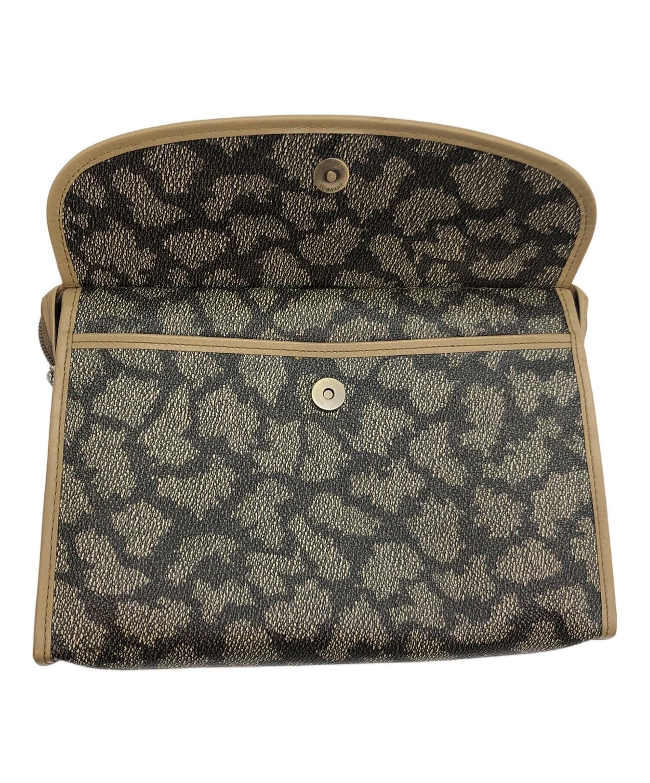 Saint Laurent Clutch Bag Second Bag YSL Cassandra PVC Beige Authentic