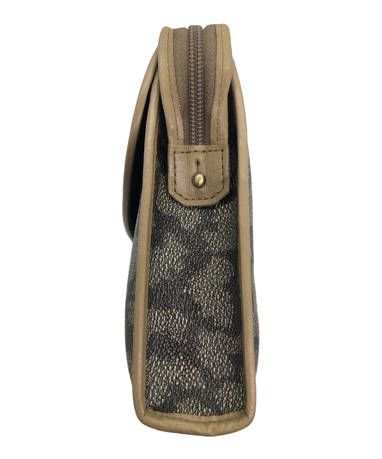 Saint Laurent Clutch Bag Second Bag YSL Cassandra PVC Beige Authentic