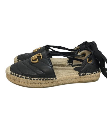 GUCCI Sandals Shoes GG EU 36 US 6 Beige Authentic