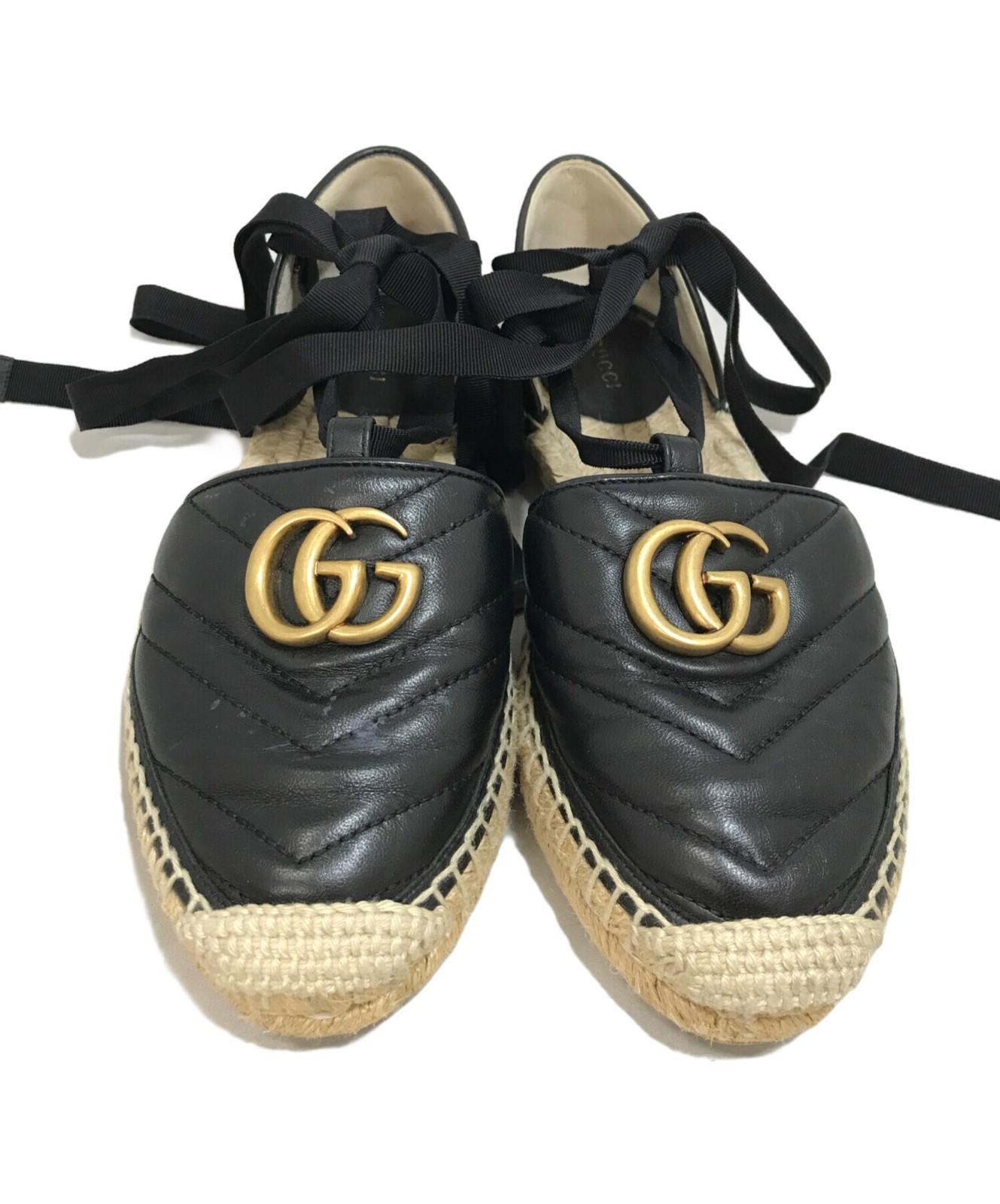 GUCCI Sandals Shoes GG EU 36 US 6 Beige Authentic