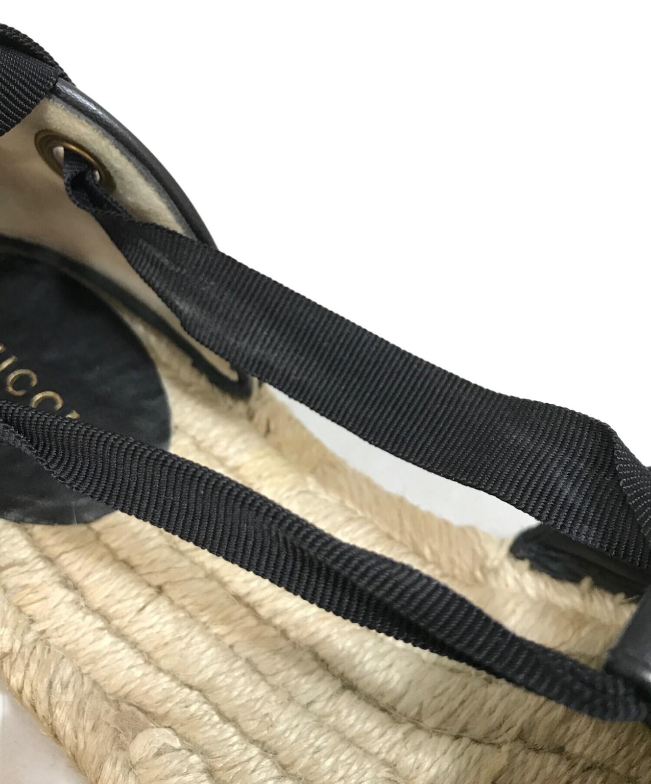 GUCCI Sandals Shoes GG EU 36 US 6 Beige Authentic